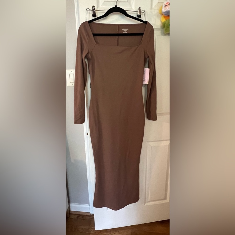 wild fable Mauve-Brown Long Sleeve Bodycon Dress - Picture 1 of 3